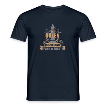Chess Queen Goes Wherever She Wants Chess Player - Men's T-Shirt - navy - Front - AI Model Male 178 light (178cm)