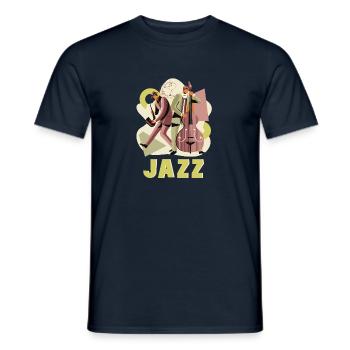 Jazz Musician Gift Sax / Saxophone Double Bass - Men's T-Shirt - navy - Front - AI Model Male 178 light (178cm)