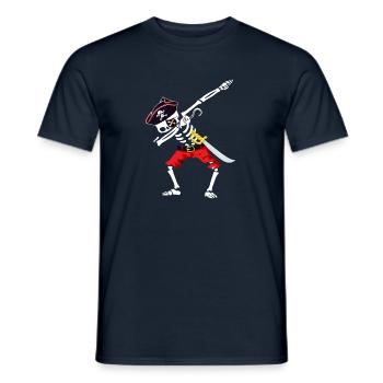 Skeleton Pirate Cadeau Dabbing Drôle Halloween - T-shirt homme - marine - Devant - AI Model Male 178 light (178cm)