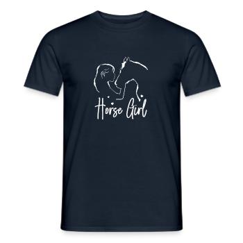 Horse & Rider Horse Girl Riding Gift - Men's T-Shirt - navy - Front - AI Model Male 178 light (178cm)