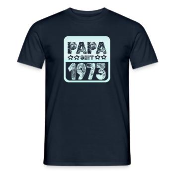 Jahr 1973 - Männer T-Shirt - Navy - Vorne - AI Model Male 178 light (178cm)