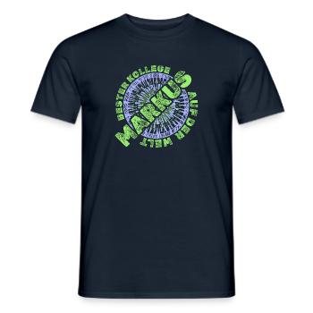 Markus als Mitarbeiter - Männer T-Shirt - Navy - Vorne - AI Model Male 178 light (178cm)