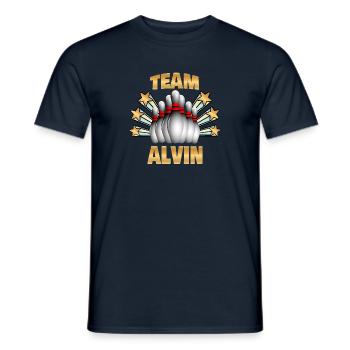 Bowling Alvin - Männer T-Shirt - Navy - Vorne - AI Model Male 178 light (178cm)