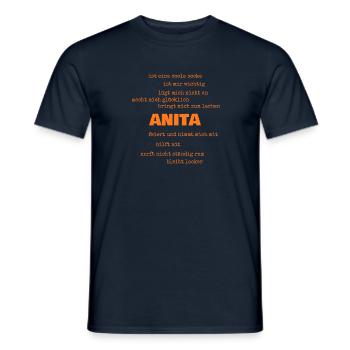 Motto für Anita Sprüche Spruch - Männer T-Shirt - Navy - Vorne - AI Model Male 178 light (178cm)