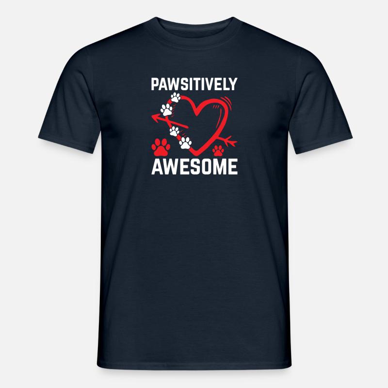 PAWSITIVELY AWESOME - Männer T-Shirt - Navy