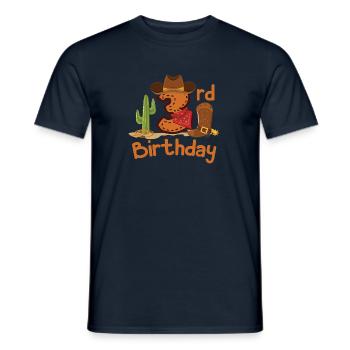 Cowboy 3rd Birthday Gift Children's Birthday Party - Men's T-Shirt - navy - Front - AI Model Male 178 light (178cm)