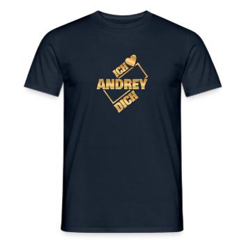 Andrey als Couple - Männer T-Shirt - Navy - Vorne - AI Model Male 178 light (178cm)