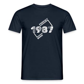 Geboren 1987 - Männer T-Shirt - Navy - Vorne - AI Model Male 178 light (178cm)
