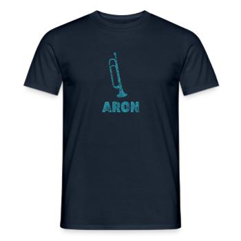 Trompeten Aron - Männer T-Shirt - Navy - Vorne - AI Model Male 178 light (178cm)