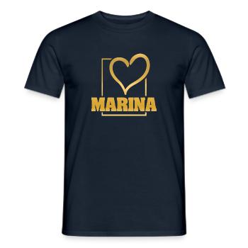 Love for Marina Heart Love - Men's T-Shirt - navy - Front - AI Model Male 178 light (178cm)