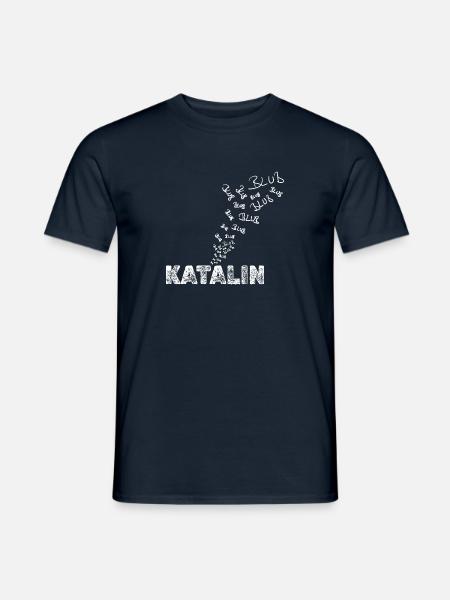 Anglerin Katalin - Männer T-Shirt - Navy