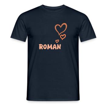 Roman als Vorname - Männer T-Shirt - Navy - Vorne - AI Model Male 178 light (178cm)