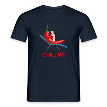 piment, refroidissement, piment, lazybones, paresseux - T-shirt homme - marine - Devant - AI Model Male 178 light (178cm)