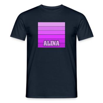 Alina comme prénom de fille - T-shirt homme - marine - Devant - AI Model Male 178 light (178cm)