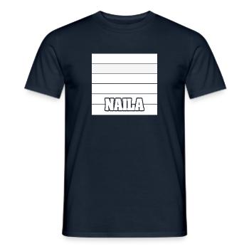 Gåva till Naila - T-shirt herr - marinblå - Fram - AI Model Male 178 light (178cm)
