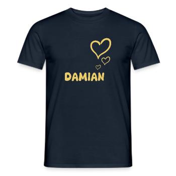 Vorname Damian - Männer T-Shirt - Navy - Vorne - AI Model Male 178 light (178cm)