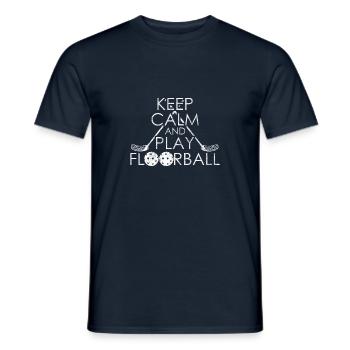 Keep Calm and play Floorball Floorball - Men's T-Shirt - navy - Front - AI Model Male 178 light (178cm)
