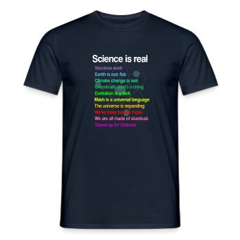 La science est réelle - la science est vraie! cadeau - T-shirt homme - marine - Devant - AI Model Male 178 light (178cm)