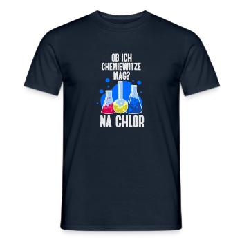Ob ich Chemie-Witze mag? Na Chlor Wortwitz - Männer T-Shirt - Navy - Vorne - AI Model Male 178 light (178cm)