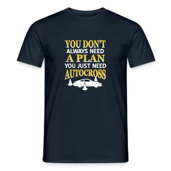 On n’a pas toujours besoin d’un plan, juste de l’autocross - T-shirt homme - marine - Devant - AI Model Male 178 light (178cm)