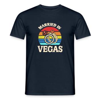 Married in Vegas - Men's T-Shirt - navy - Front - AI Model Male 178 light (178cm)