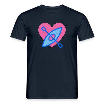 heart canoe love - Men's T-Shirt - navy - Front - AI Model Male 178 light (178cm)