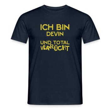 Vorname Devin - Männer T-Shirt - Navy - Vorne - AI Model Male 178 light (178cm)