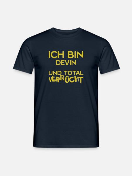 Vorname Devin - Männer T-Shirt - Navy