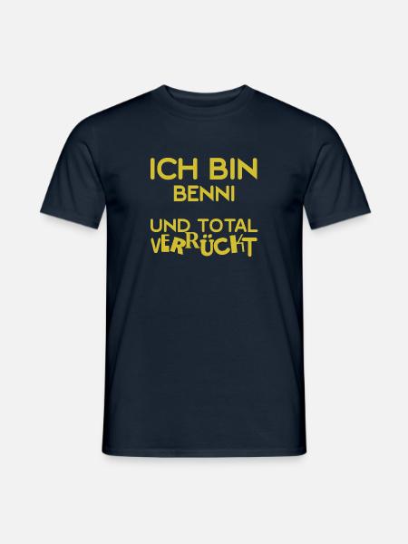Verrückt Benni - Männer T-Shirt - Navy