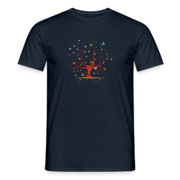 Schmetterling Baum Geschenk Schöne Butterfly Natur - Männer T-Shirt - Navy - Vorne - AI Model Male 178 light (178cm)