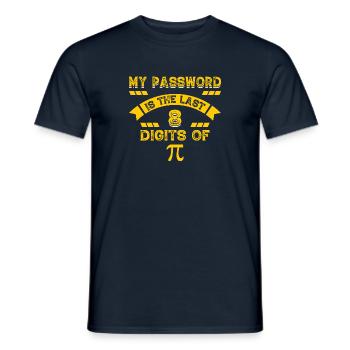 Lustiges Mathe-Geschenk Mein Passwort sind die letzten 8 Ziffern - Männer T-Shirt - Navy - Vorne - AI Model Male 178 light (178cm)