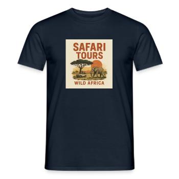 Adventurous safari tour in the heart of Africa – Vin - Men's T-Shirt - navy - Front - AI Model Male 178 light (178cm)