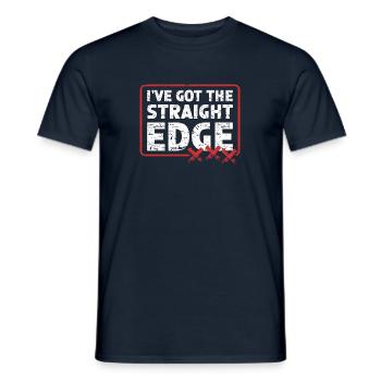 Chemise Straight Edge, Vegan, Anti-Drogue, Punk - T-shirt homme - marine - Devant - AI Model Male 178 light (178cm)