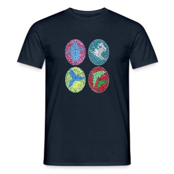 Penguin, Rabbit, Parrot, Dolphin, Shadow Figure - Men's T-Shirt - navy - Front - AI Model Male 178 light (178cm)