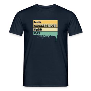 Ingénieurs hydrauliques - T-shirt homme - marine - Devant - AI Model Male 178 light (178cm)