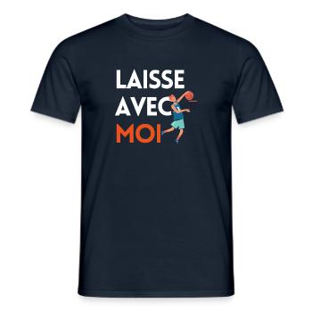 Basketball tee -cadeau fan de basketball - T-shirt homme - marine - Devant - AI Model Male 178 light (178cm)