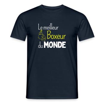 Boxe love - idee cadeau boxeur - T-shirt homme - marine - Devant - AI Model Male 178 light (178cm)