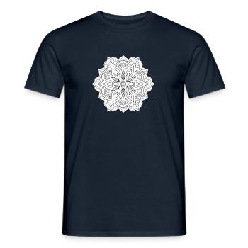 Mandala for coloring Painting Gift Yoga - Men's T-Shirt - navy - Front - AI Model Male 178 light (178cm)