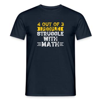 Lustiges Mathe-Geschenk 4 von 3 Personen kämpfen mit - Männer T-Shirt - Navy - Vorne - AI Model Male 178 light (178cm)