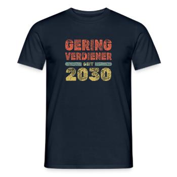 Spruch 2030 - Männer T-Shirt - Navy - Vorne - AI Model Male 178 light (178cm)