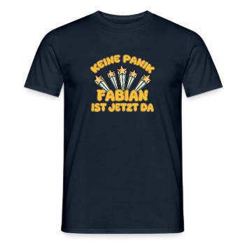 First name Fabian - Men's T-Shirt - navy - Front - AI Model Male 178 light (178cm)