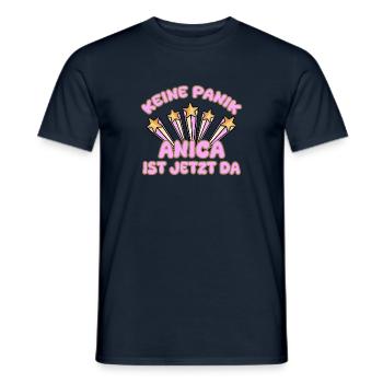 Woman's name Anica - Men's T-Shirt - navy - Front - AI Model Male 178 light (178cm)