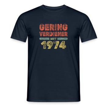 Jahrgang 1974 - Männer T-Shirt - Navy - Vorne - AI Model Male 178 light (178cm)