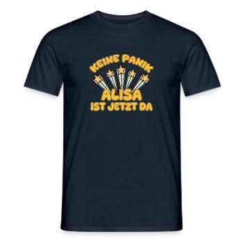First name Alisa - Men's T-Shirt - navy - Front - AI Model Male 178 light (178cm)