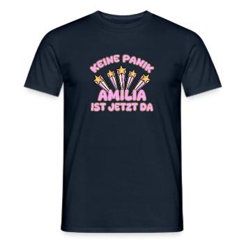 Nom de femme Amilia - T-shirt homme - marine - Devant - AI Model Male 178 light (178cm)