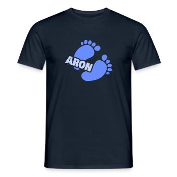 Geburt Aron - Männer T-Shirt - Navy - Vorne - AI Model Male 178 light (178cm)