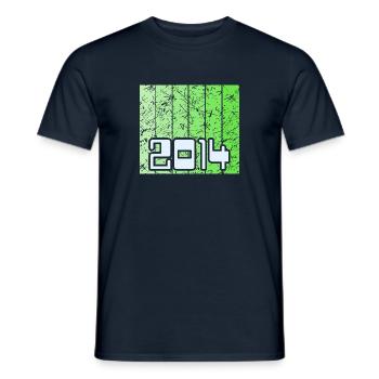 Jahr 2014 - Männer T-Shirt - Navy - Vorne - AI Model Male 178 light (178cm)
