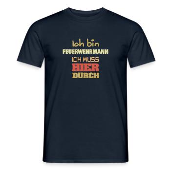 Profession Pompier - T-shirt homme - marine - Devant - AI Model Male 178 light (178cm)