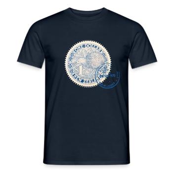 New Zealand Stamp - T-shirt homme - marine - Devant - AI Model Male 178 light (178cm)