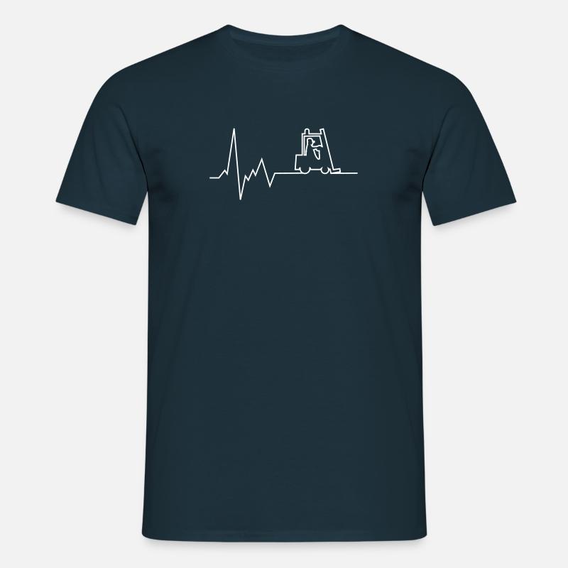 herzschlag stapler Gabelstapler - Männer T-Shirt - Navy